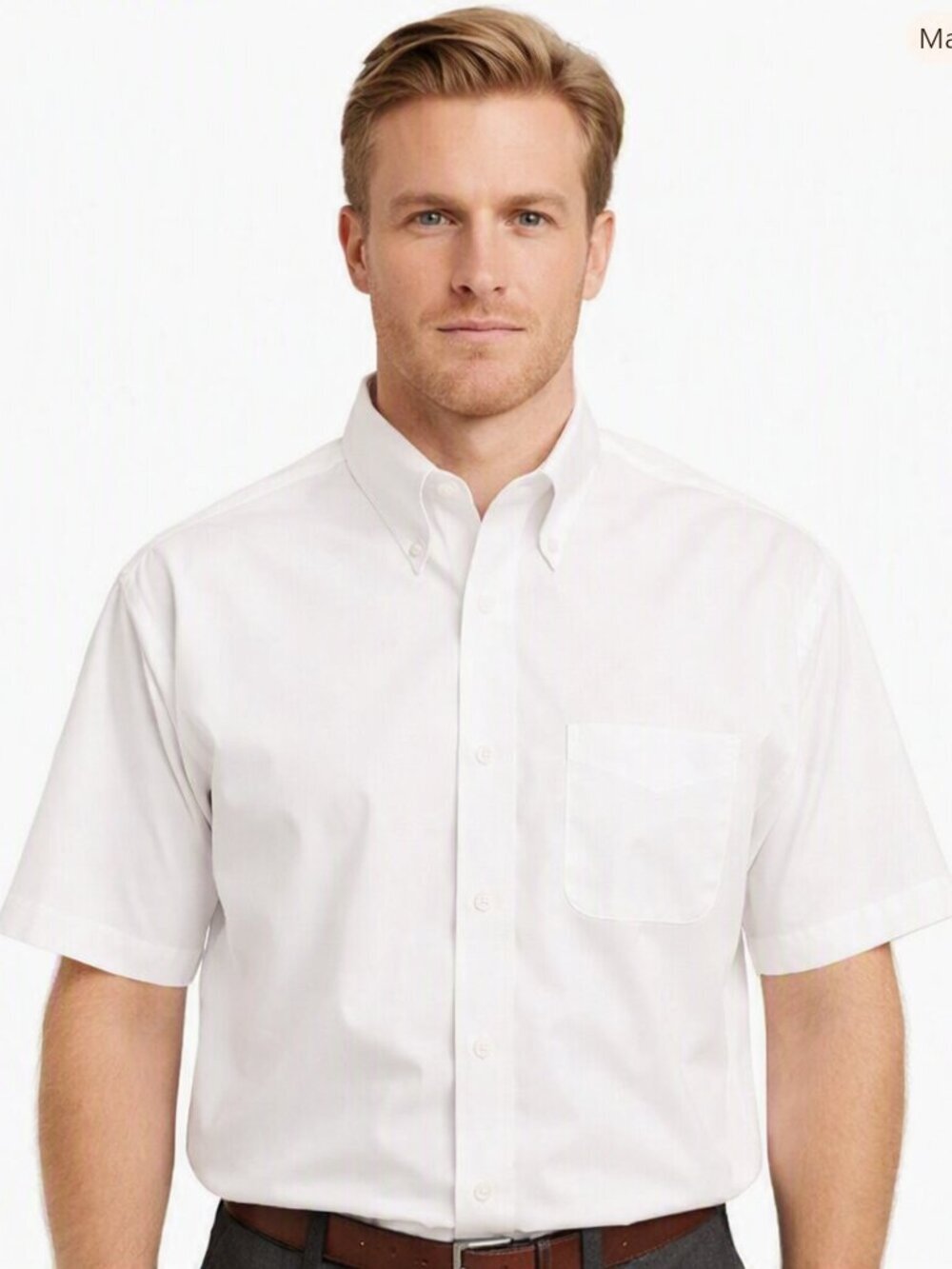 Roundtree & Yorke Gold Label White Button Down Shirt 16.5 | Non-Iron Cotton